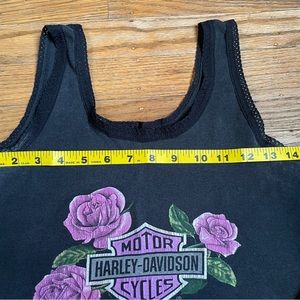 Vintage Rare 1991 Harley Davidson 3D Emblem Rose Lace Tank Top Shirt